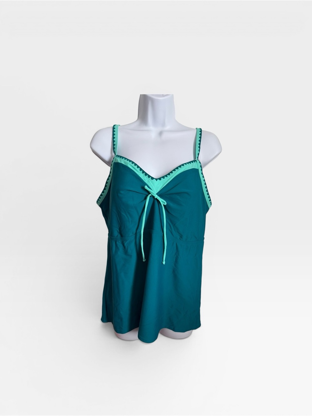 Teal & Mint Swim Tank with Front Tie